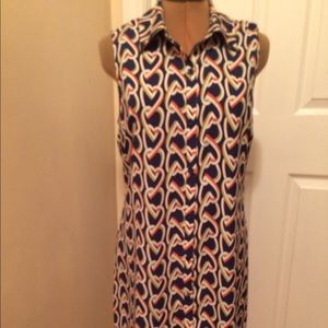 CAbi Amour Heart Shirtdress Size S Spring 2018